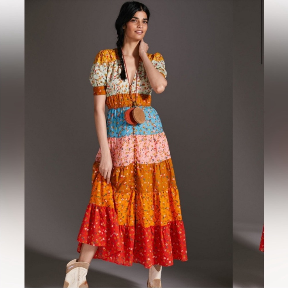 Anthropologie Tiered & True Maxi Dress